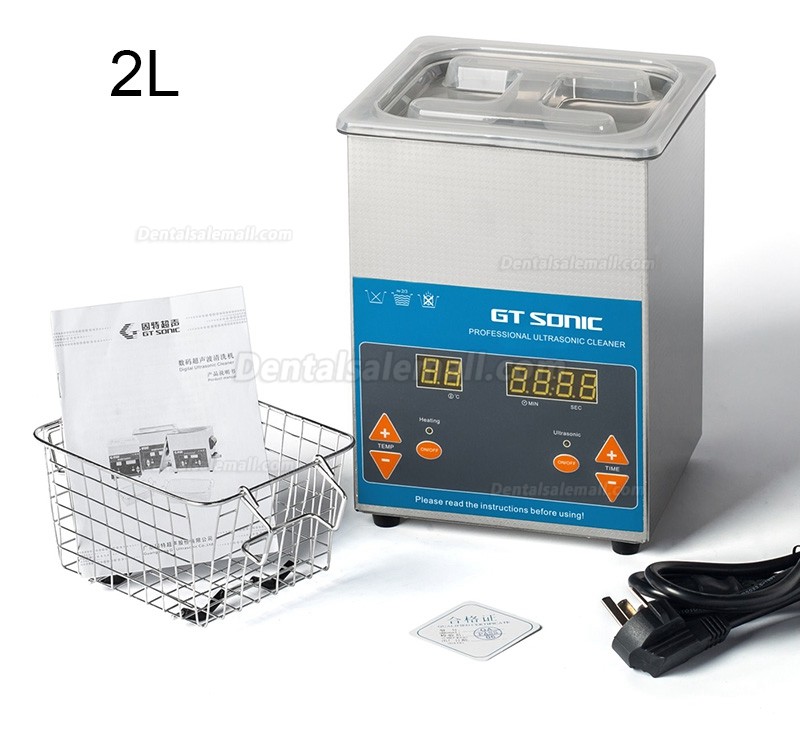 GT SONIC QTD 2-27L Tabletop Digital Ultrasonic Cleaner with Heater for Dental Lab Industry Jewelry